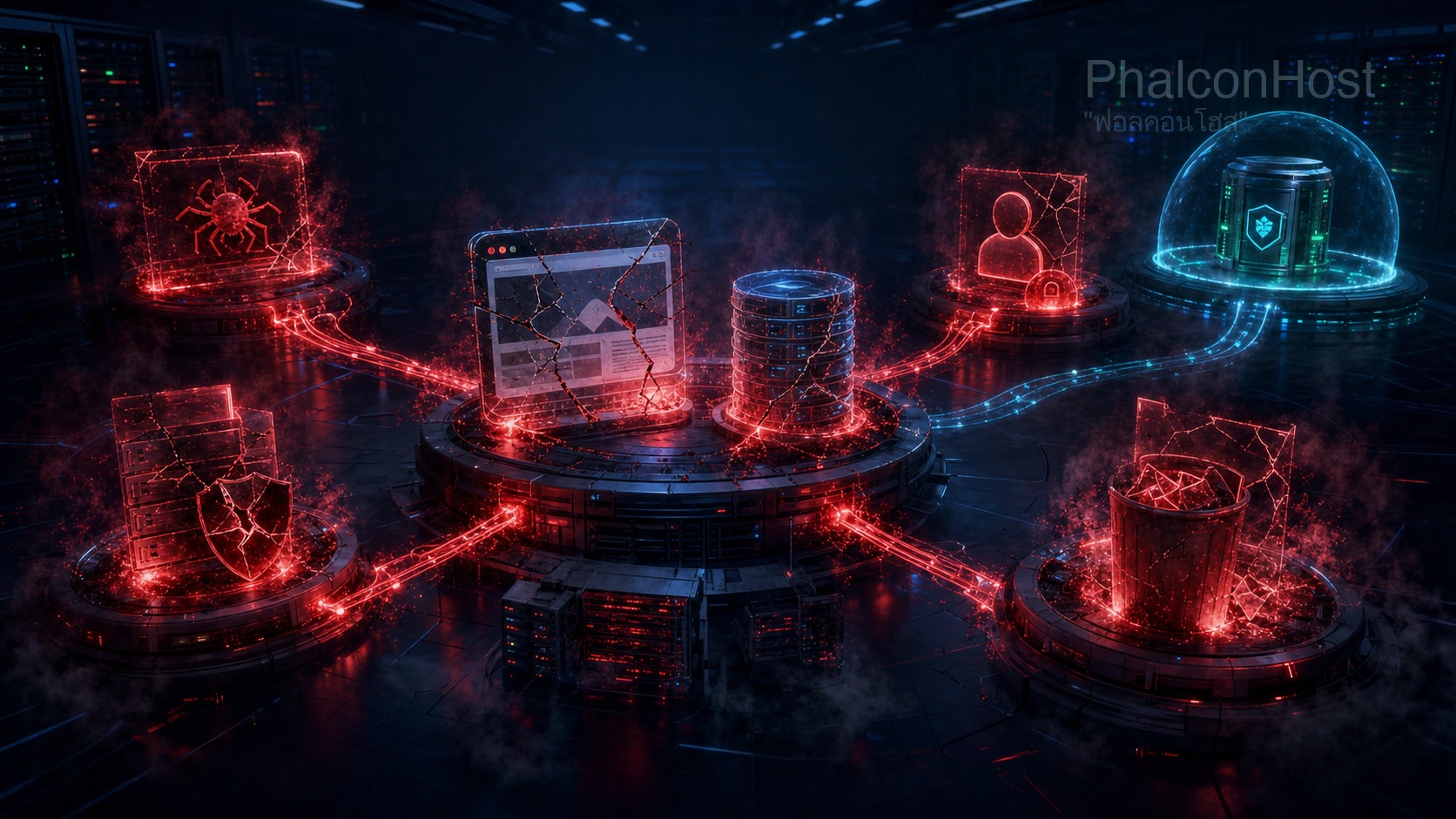 ภาพเว็บไซต์ ฐานข้อมูล บัญชี และไฟล์ backup เสียหายพร้อมกันจากการอยู่ในขอบเขตระบบเดียวกัน