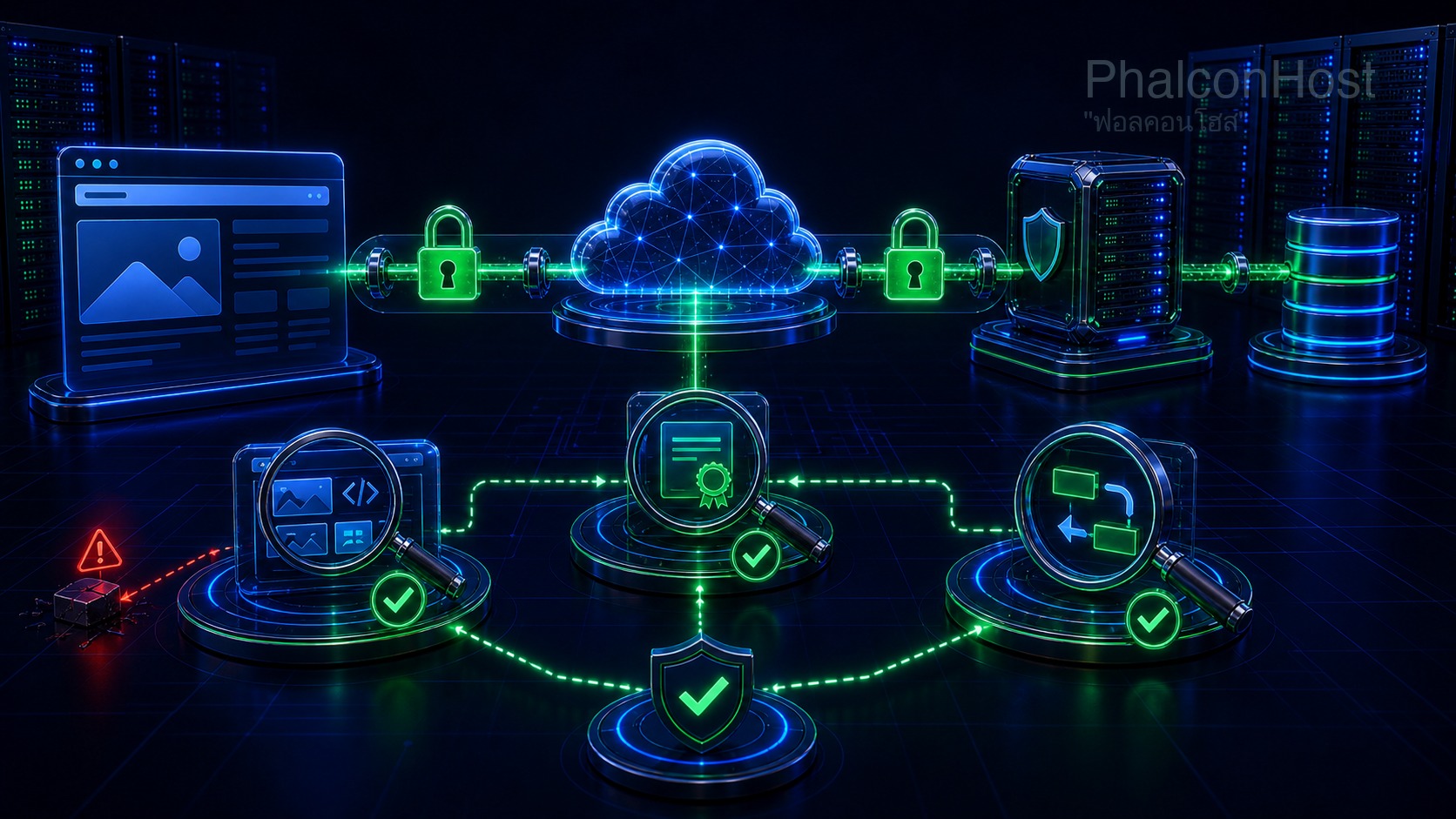 ภาพทีมเทคนิคช่วยประเมินสเปก VPS จากโครงสร้างเว็บจริง ฐานข้อมูล cache storage และ traffic
